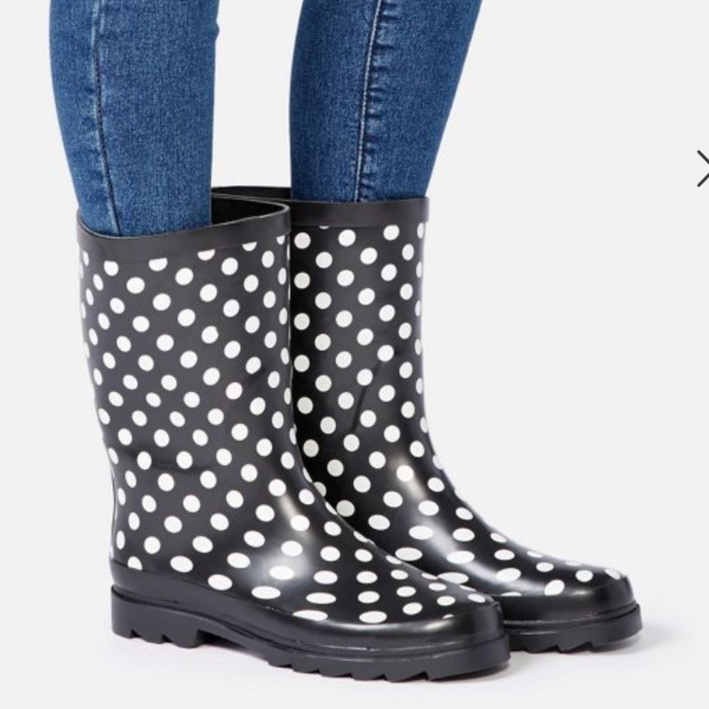 NWOT Polka Dot Rain Boot